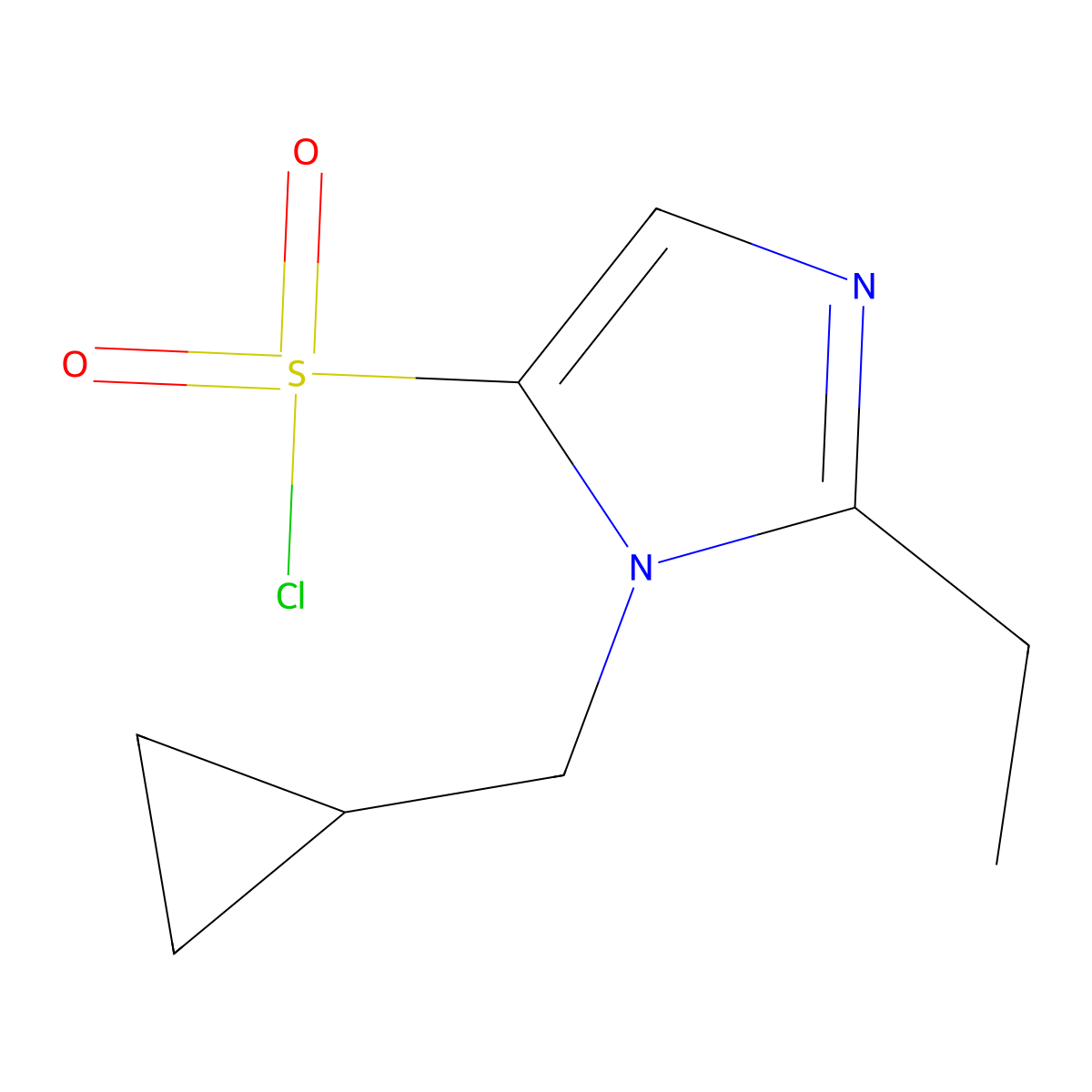 1-(cyclopropylmethyl)-2-ethyl-1H-imidazole-5-sulfonyl chloride molecular structure, CAS 2031269-33-5