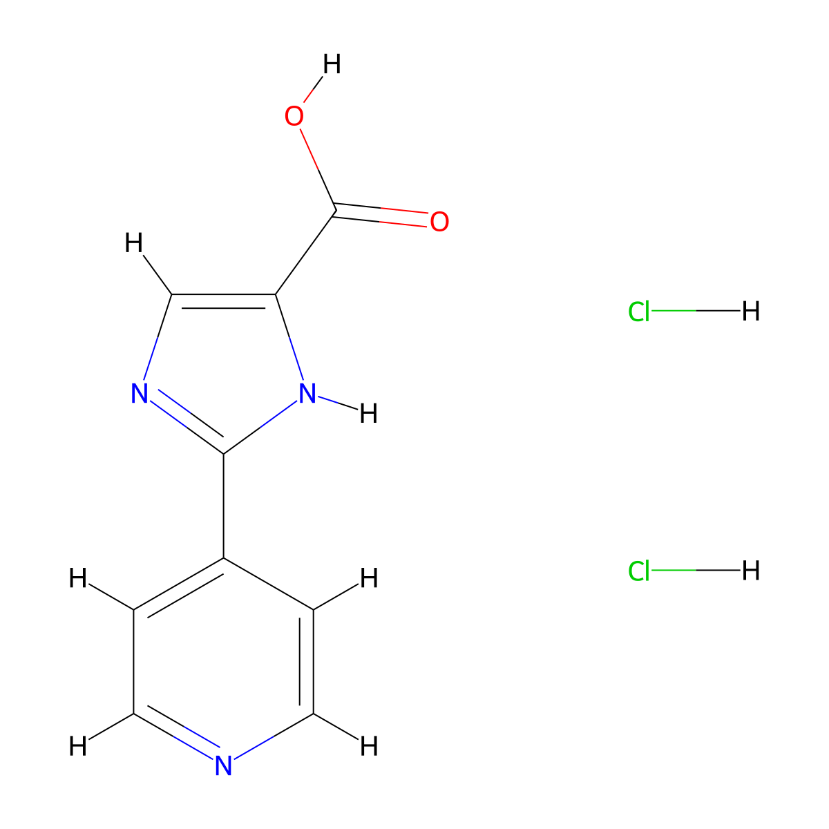 2-(Pyridin-4-yl)-1H-imidazole-4-carboxylic acid dihydrochloride molecular structure, CAS 2031269-34-6