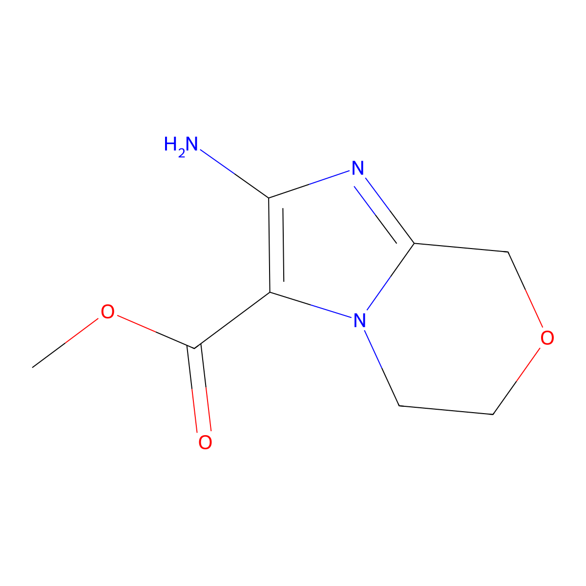 methyl 2-amino-5H,6H,8H-imidazo[2,1-c][1,4]oxazine-3-carboxylate molecular structure, CAS 2031269-37-9
