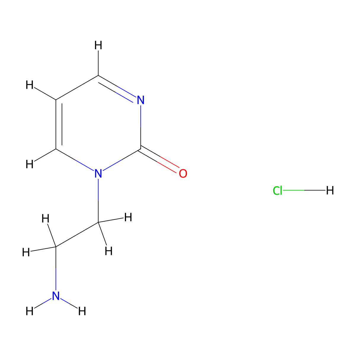 1-(2-aminoethyl)pyrimidin-2(1H)-one hydrochloride molecular structure, CAS 2031269-39-1
