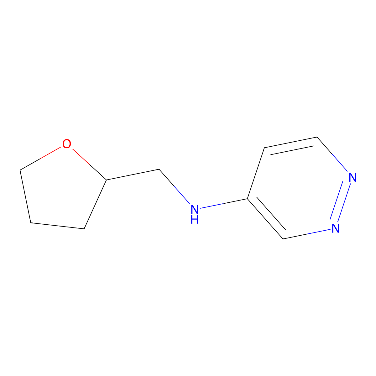 N-[(oxolan-2-yl)methyl]pyridazin-4-amine molecular structure, CAS 2031269-40-4