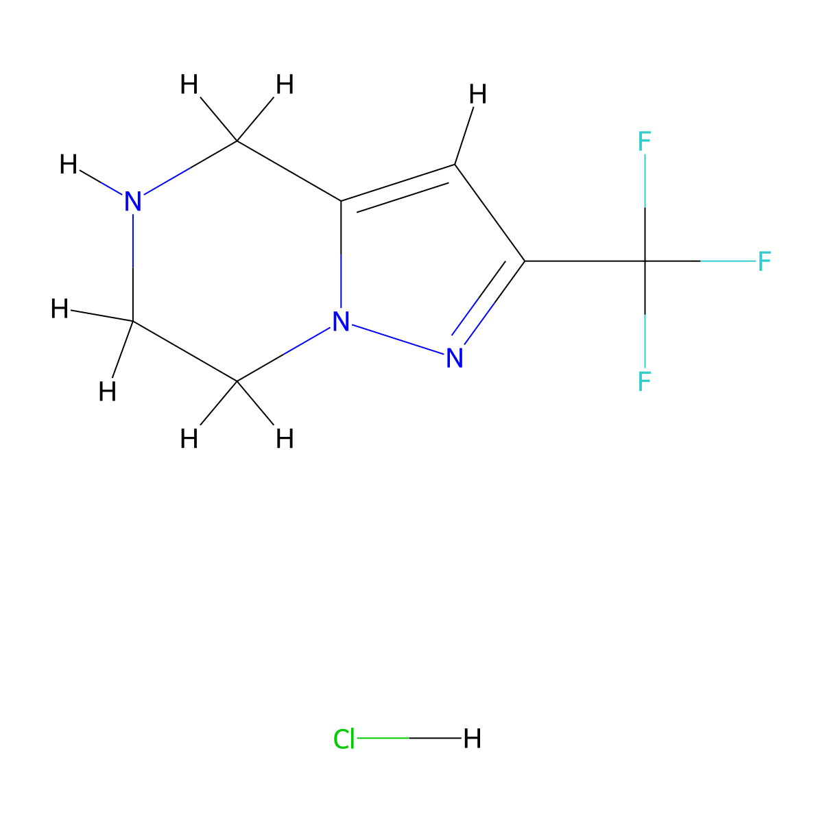 2-(trifluoromethyl)-4H,5H,6H,7H-pyrazolo(1,5-a)pyrazine hydrochloride molecular structure, CAS 2031269-41-5