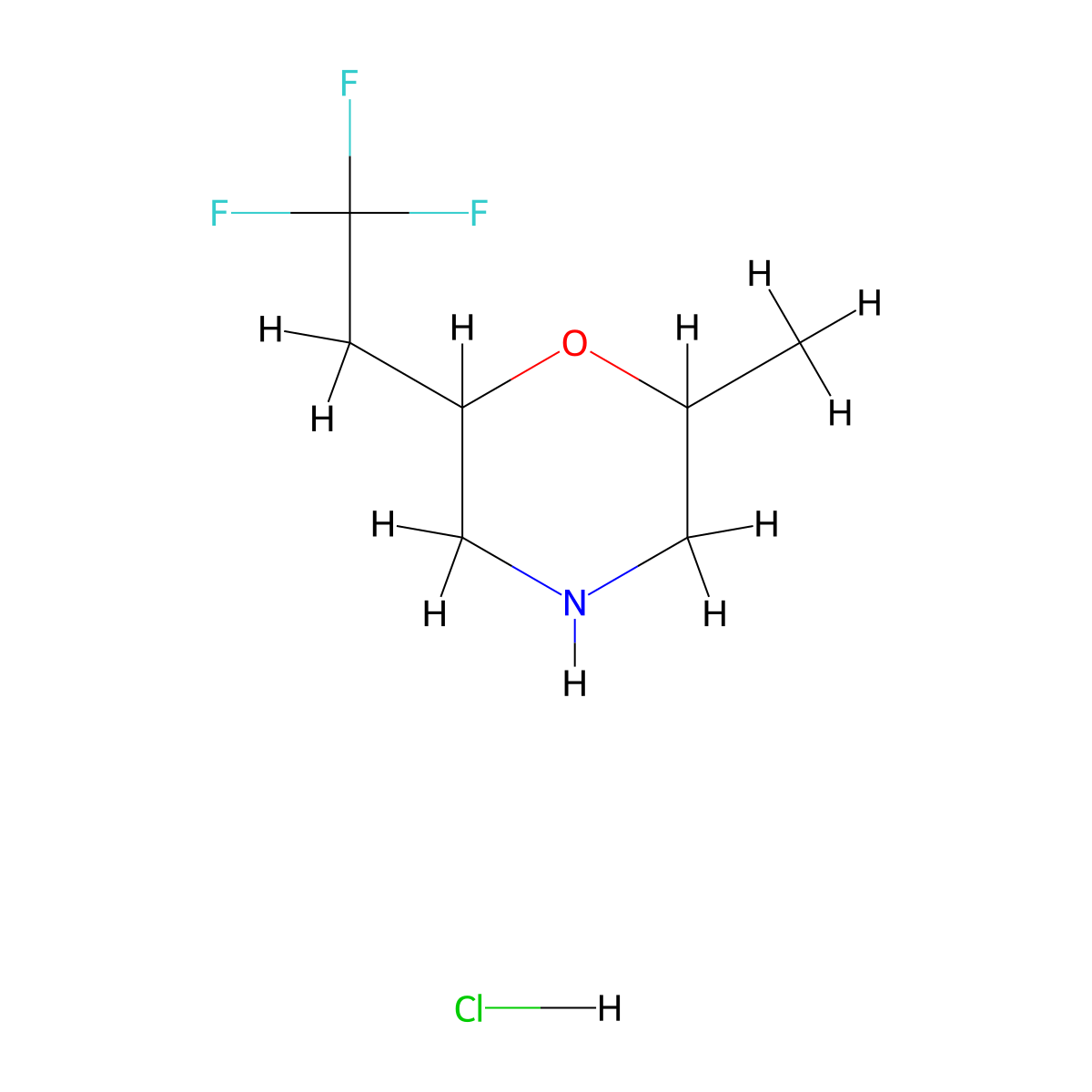 2-Methyl-6-(2,2,2-trifluoroethyl)morpholine hydrochloride molecular structure, CAS 2031269-49-3