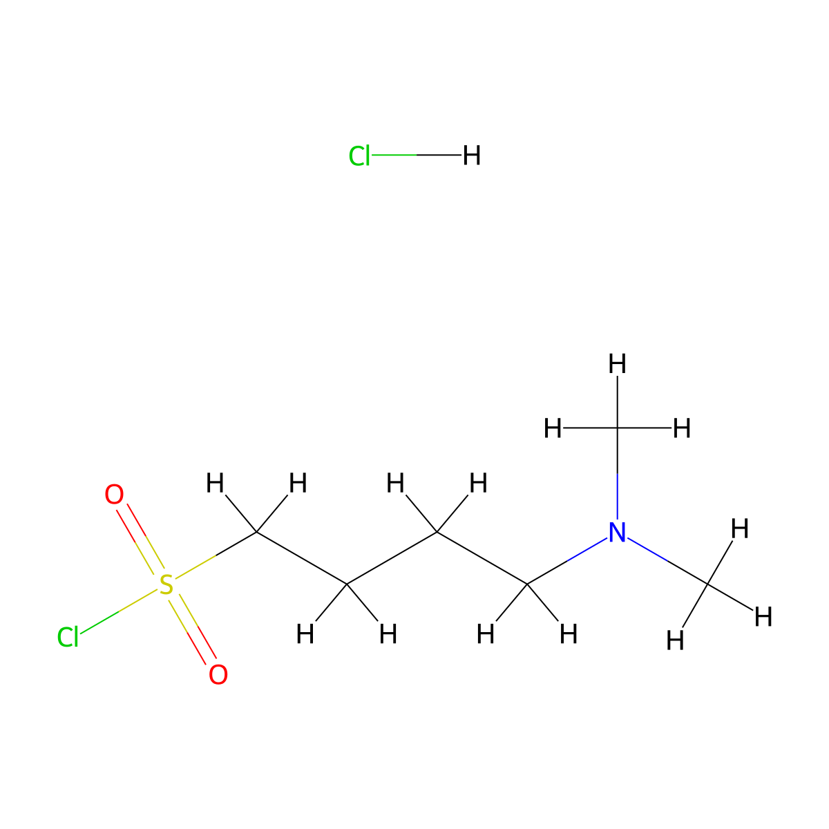 4-(Dimethylamino)butane-1-sulfonyl chloride hydrochloride molecular structure, CAS 2031269-50-6