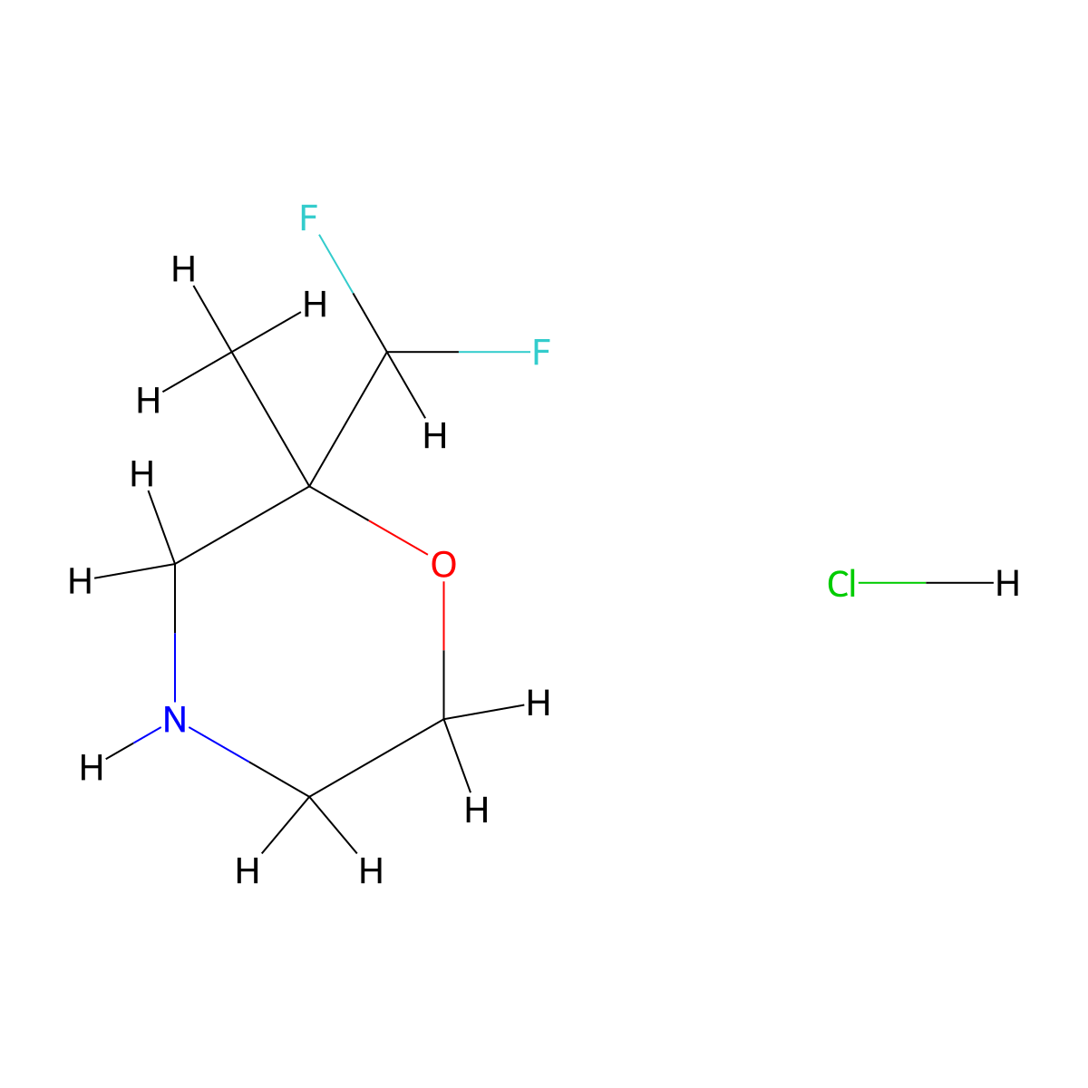 2-(Difluoromethyl)-2-methylmorpholine hydrochloride molecular structure, CAS 2031269-52-8