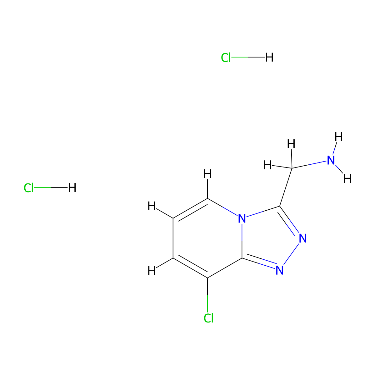 (8-Chloro-(1,2,4)triazolo(4,3-a)pyridin-3-yl)methanamine dihydrochloride molecular structure, CAS 2031269-53-9