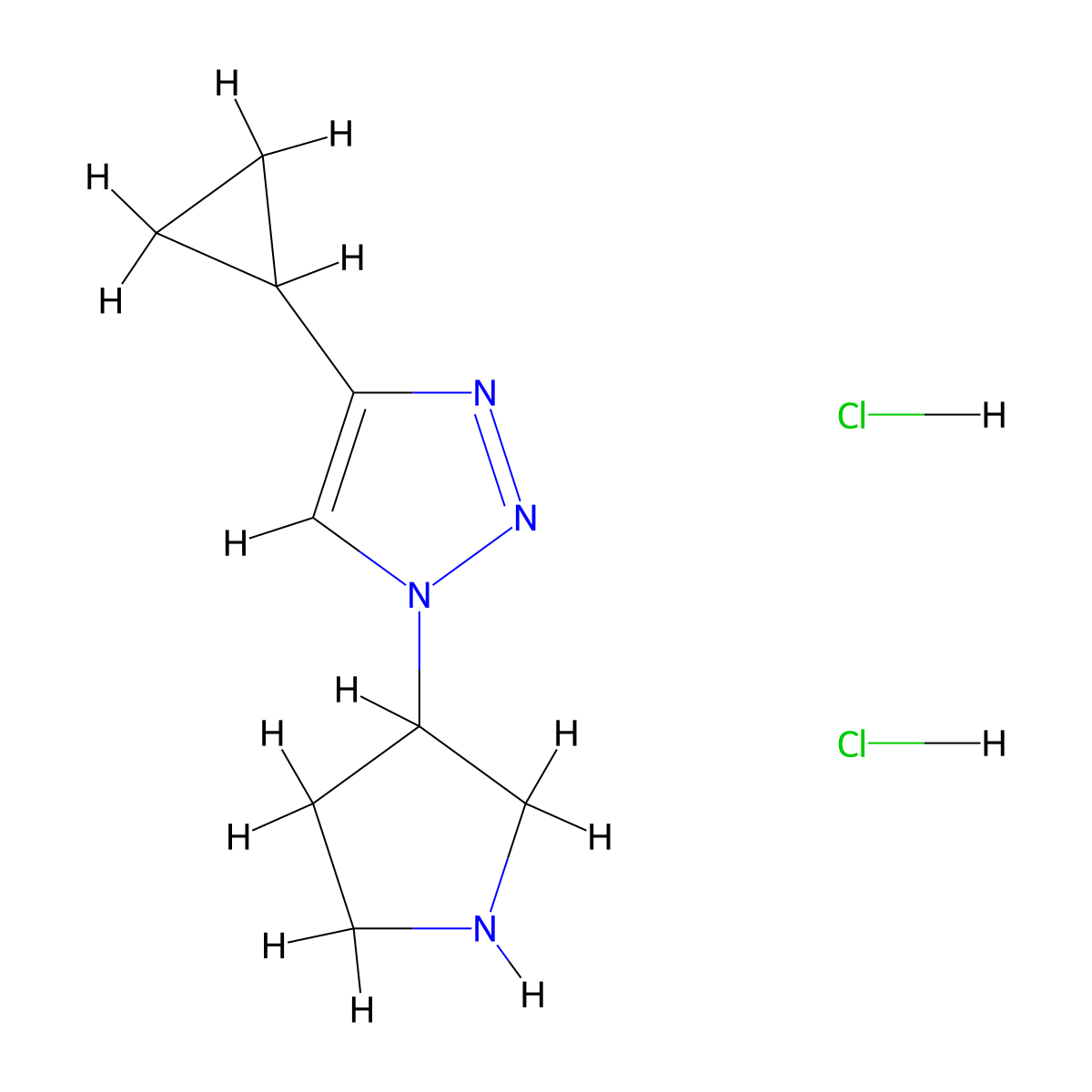 4-cyclopropyl-1-(pyrrolidin-3-yl)-1H-1,2,3-triazole dihydrochloride molecular structure, CAS 2031269-60-8