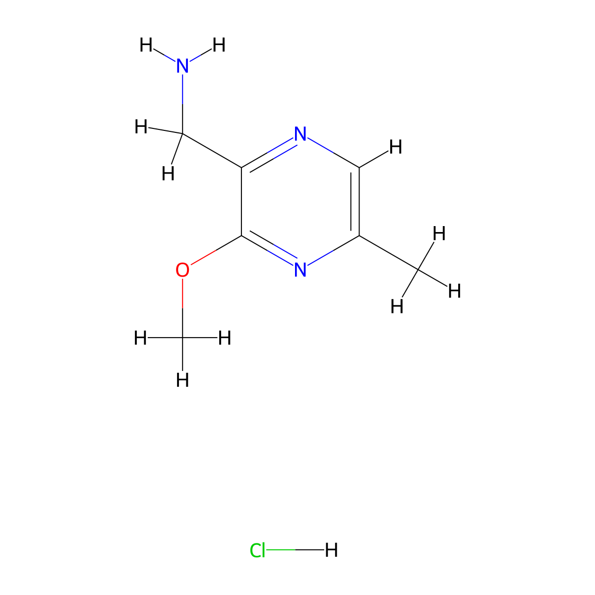 (3-Methoxy-5-methylpyrazin-2-yl)methanamine hydrochloride molecular structure, CAS 2031270-82-1