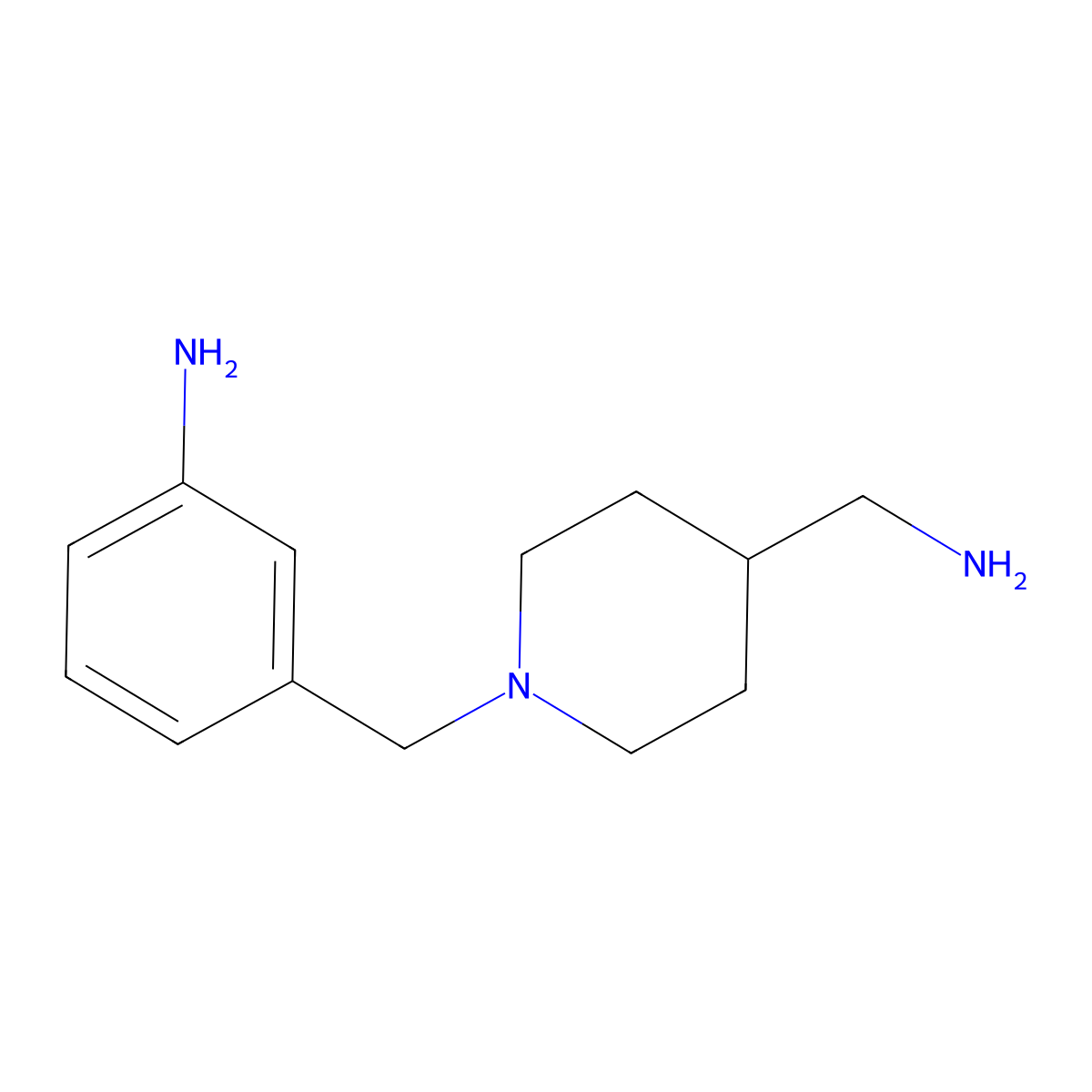 3-{[4-(Aminomethyl)piperidin-1-yl]methyl}aniline molecular structure, CAS 2031422-06-5