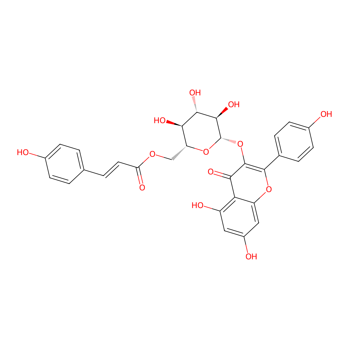 Tiliroside molecular structure, CAS 20316-62-5