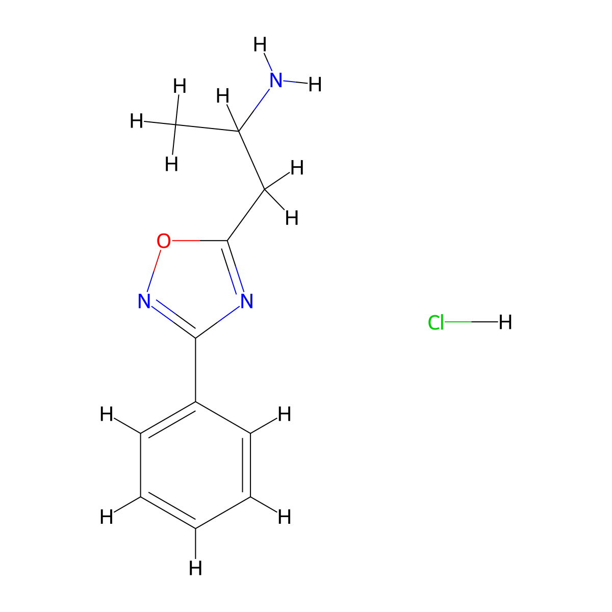 1-(3-Phenyl-1,2,4-oxadiazol-5-yl)propan-2-amine hydrochloride molecular structure, CAS 2031670-78-5