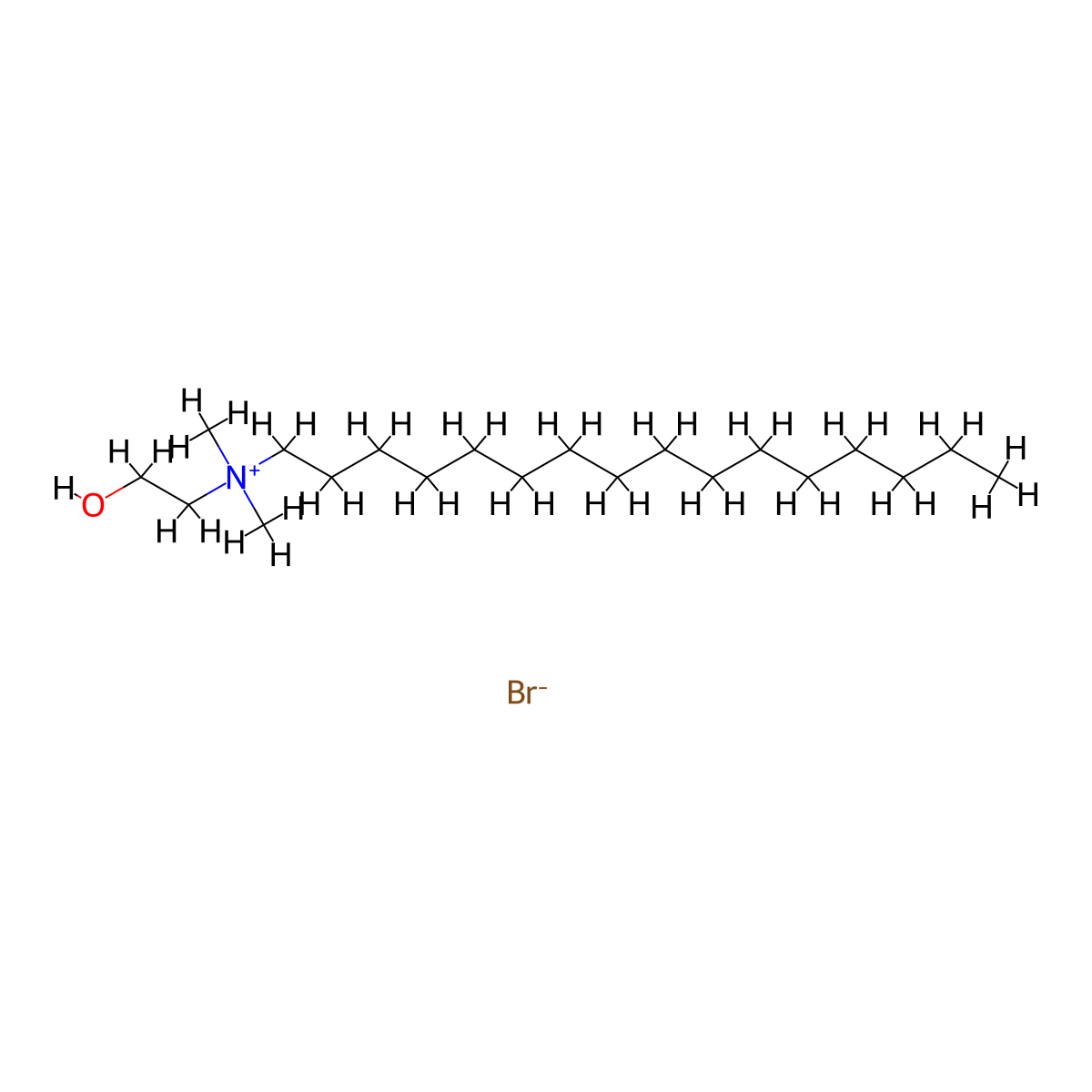 Hexadecyl(2-hydroxyethyl)dimethylazanium bromide molecular structure, CAS 20317-32-2