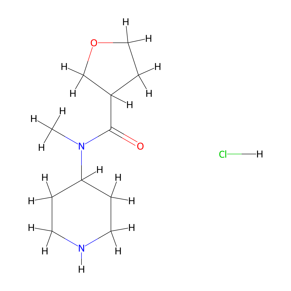 N-methyl-N-(piperidin-4-yl)oxolane-3-carboxamide hydrochloride molecular structure, CAS 2031783-82-9
