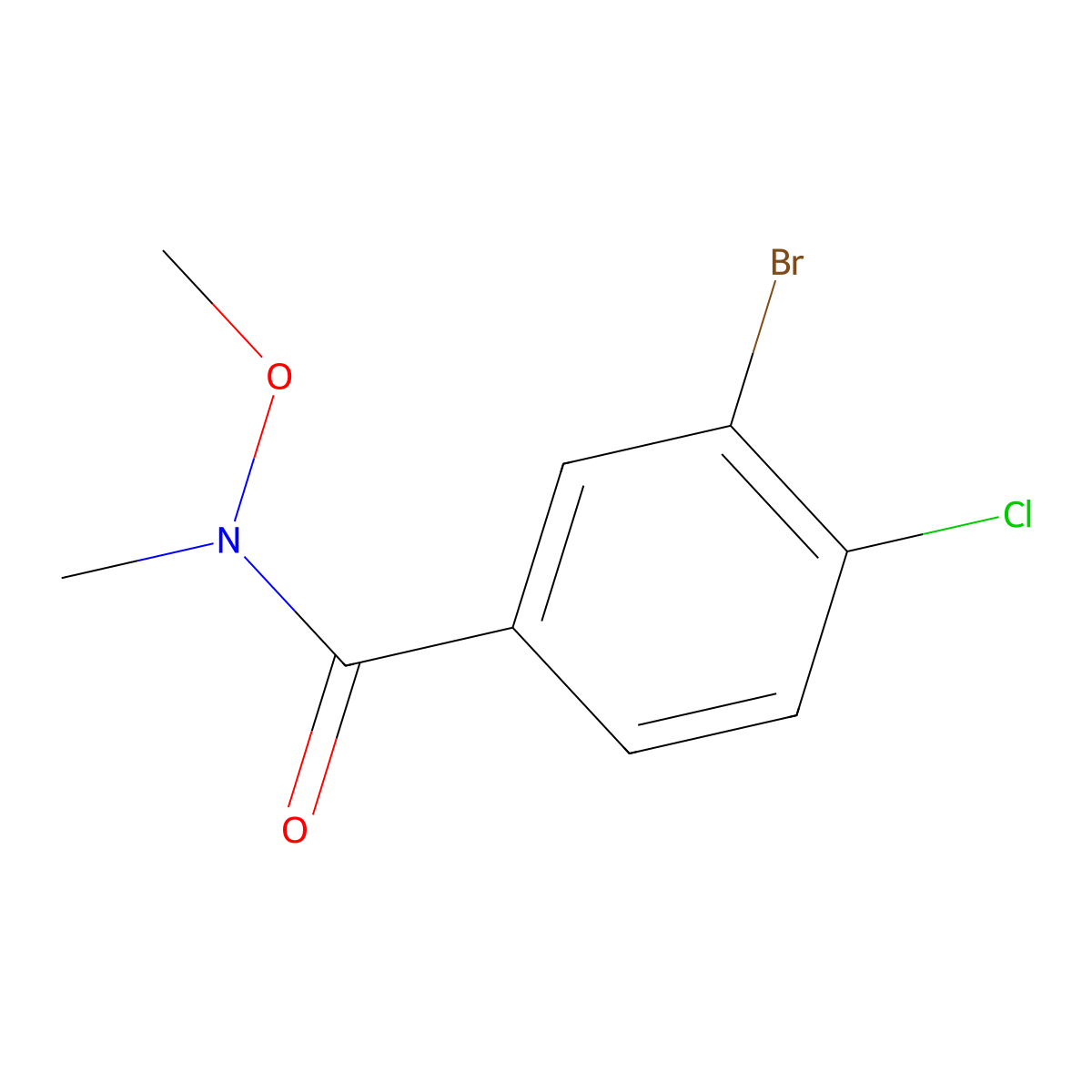 3-bromo-4-chloro-N-methoxy-N-methylbenzamide molecular structure, CAS 203179-00-4