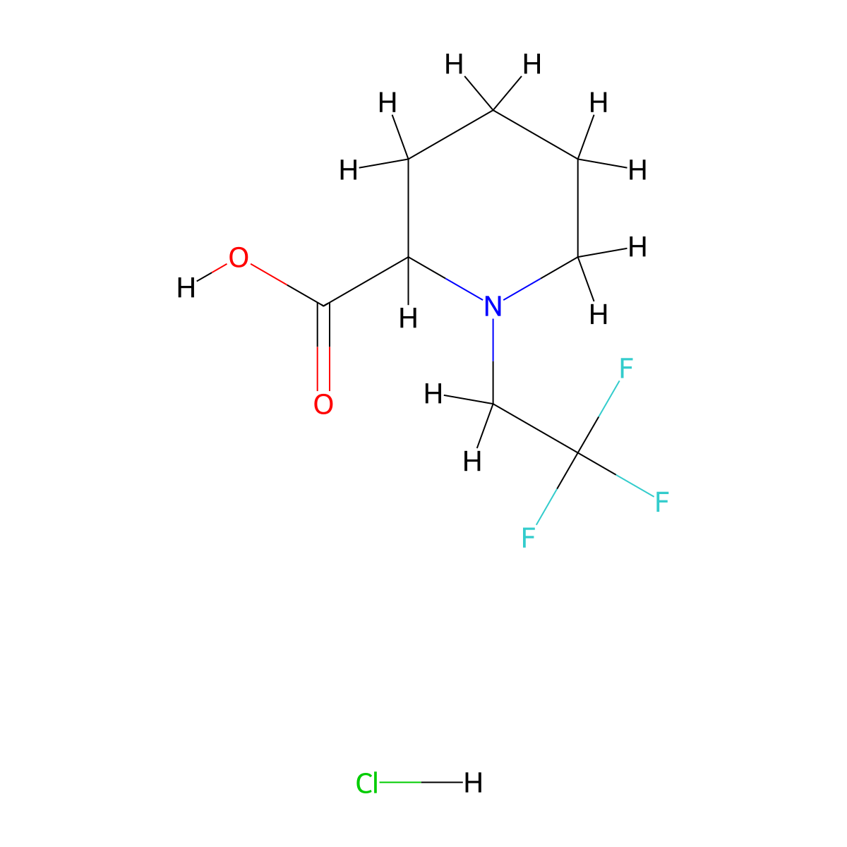 1-(2,2,2-Trifluoroethyl)piperidine-2-carboxylic acid hydrochloride molecular structure, CAS 2031822-27-0