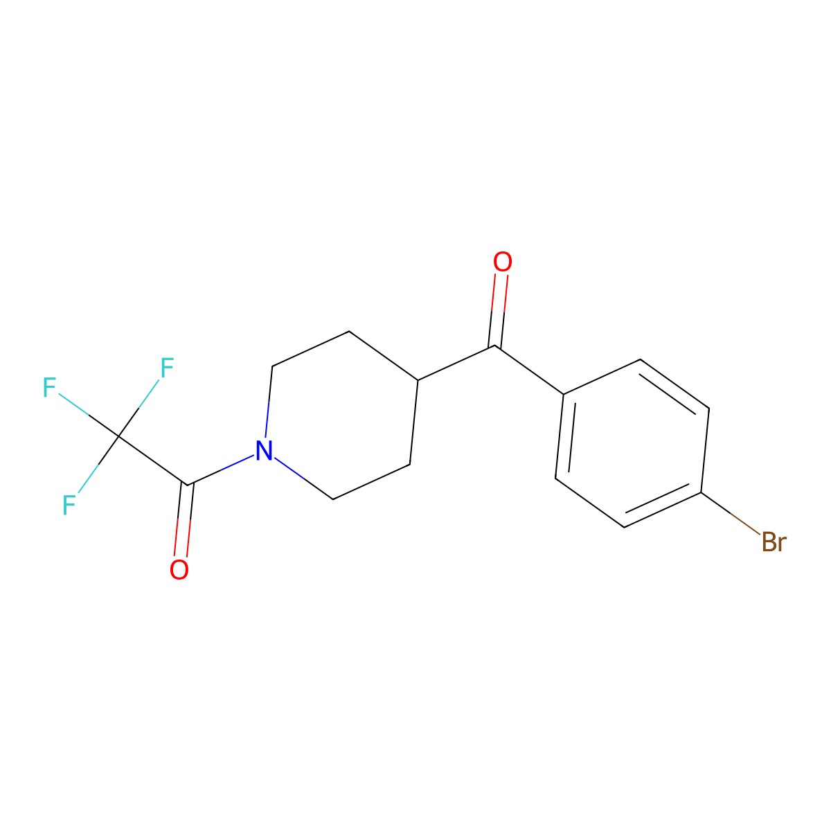 2,2,2-Trifluoro-1-(4-(4-bromobenzoyl)piperidin-1-yl)ethanone molecular structure, CAS 203186-01-0