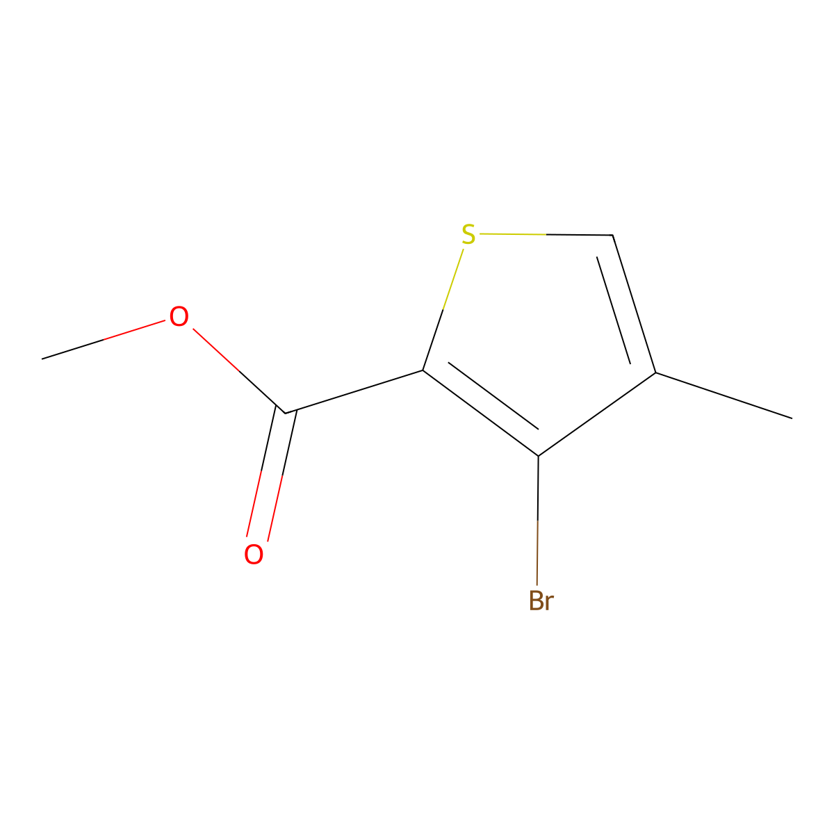Methyl 3-bromo-4-methylthiophene-2-carboxylate molecular structure, CAS 203195-42-0