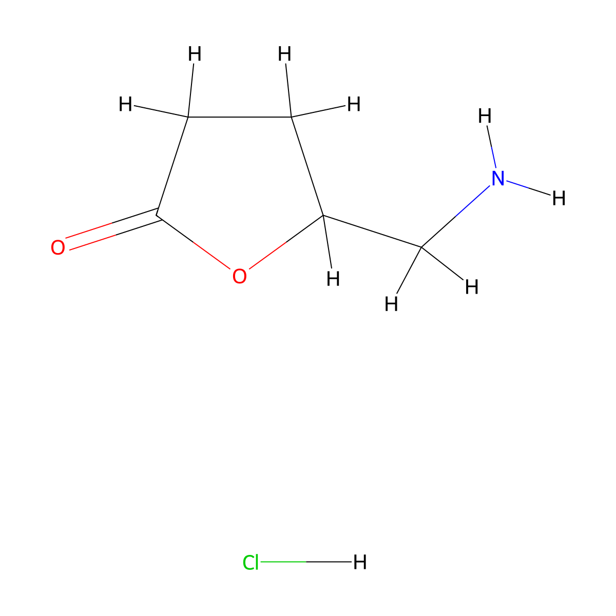 5-(Aminomethyl)oxolan-2-one hydrochloride molecular structure, CAS 203196-68-3