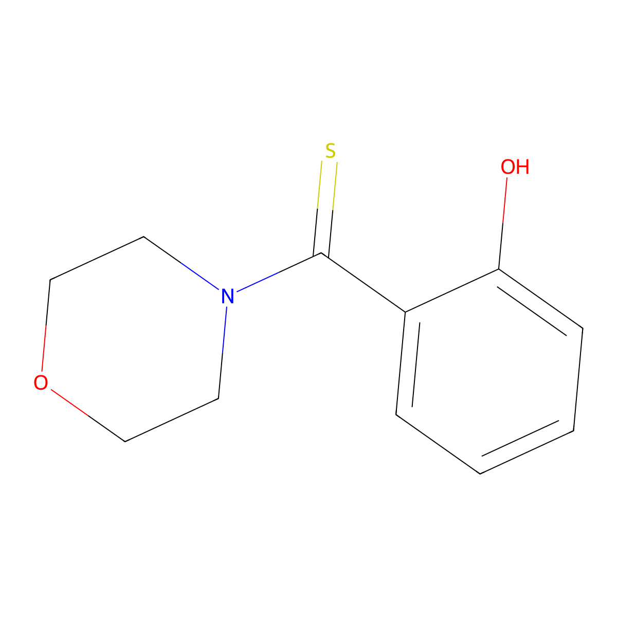 (2-Hydroxyphenyl)-4-morpholinylmethanethione molecular structure, CAS 2032-45-3