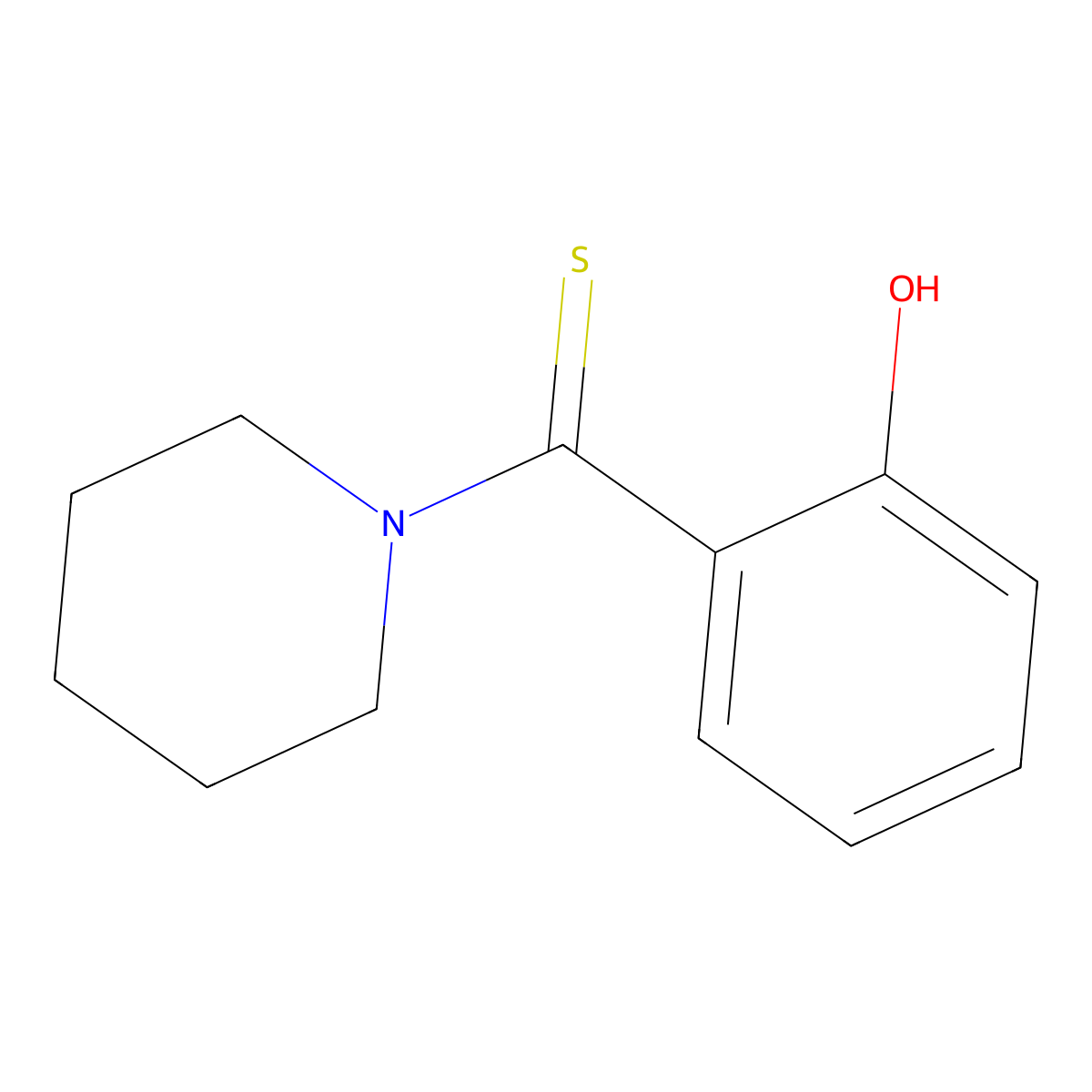 (2-Hydroxyphenyl)-1-piperidinylmethanethione molecular structure, CAS 2032-48-6