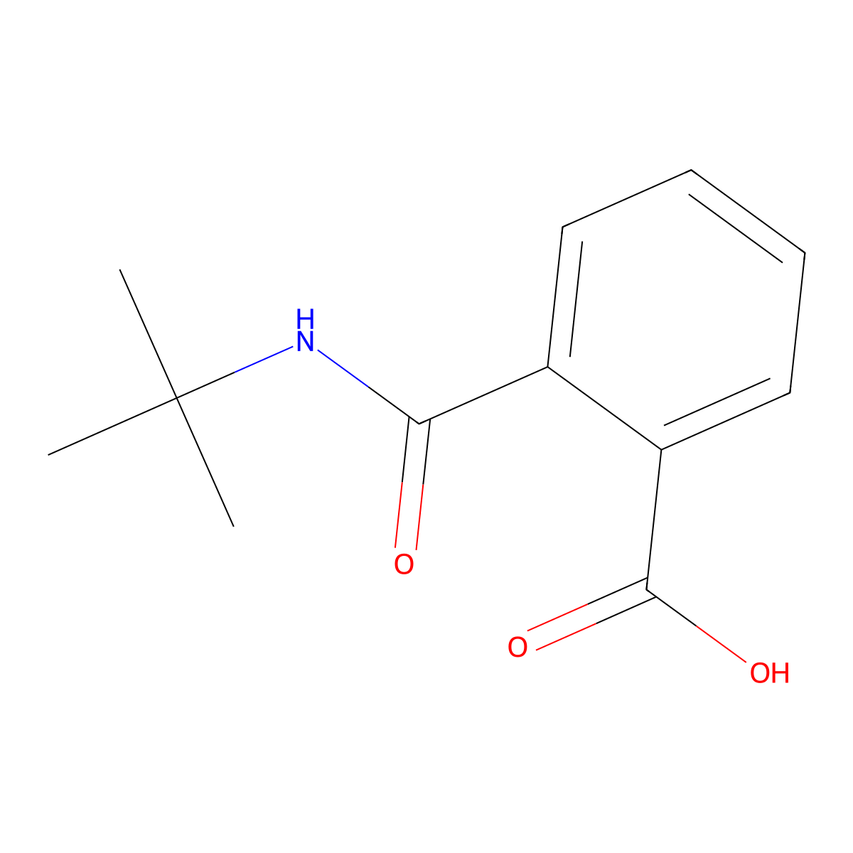 2-(Tert-butylcarbamoyl)benzoic acid molecular structure, CAS 20320-35-8