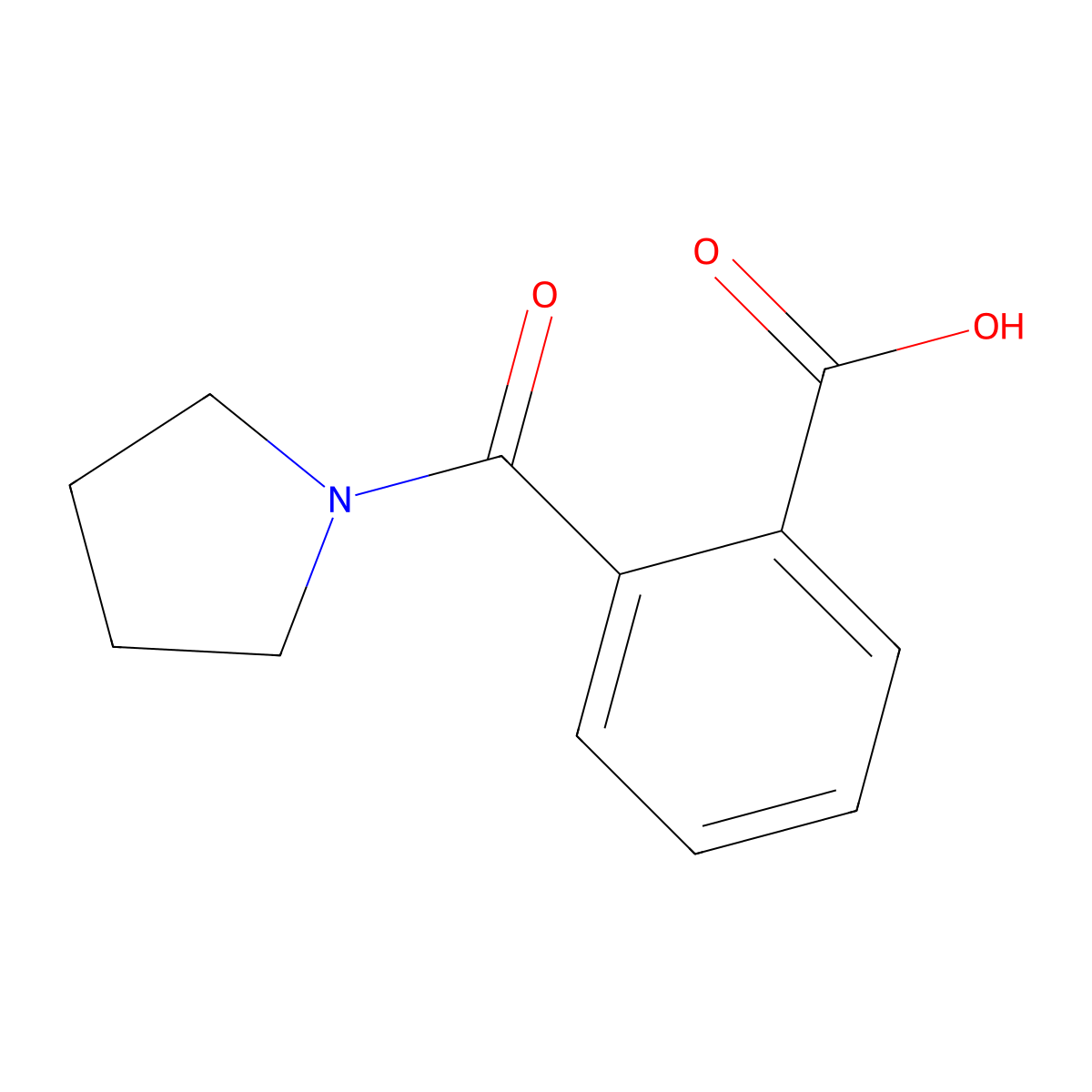 2-(Pyrrolidine-1-carbonyl)benzoic acid molecular structure, CAS 20320-43-8