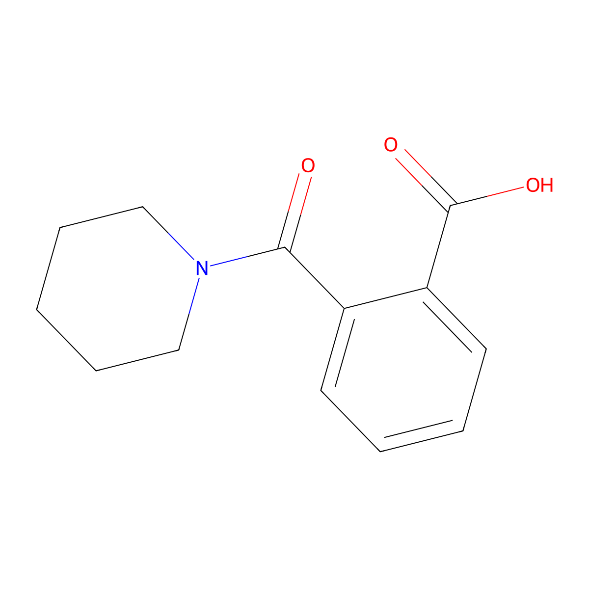O-(Piperidinocarbonyl)-benzoic acid molecular structure, CAS 20320-44-9