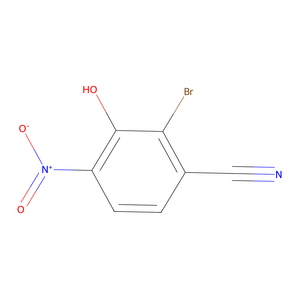 2-Bromo-3-hydroxy-4-nitrobenzonitrile molecular structure, CAS 203201-43-8