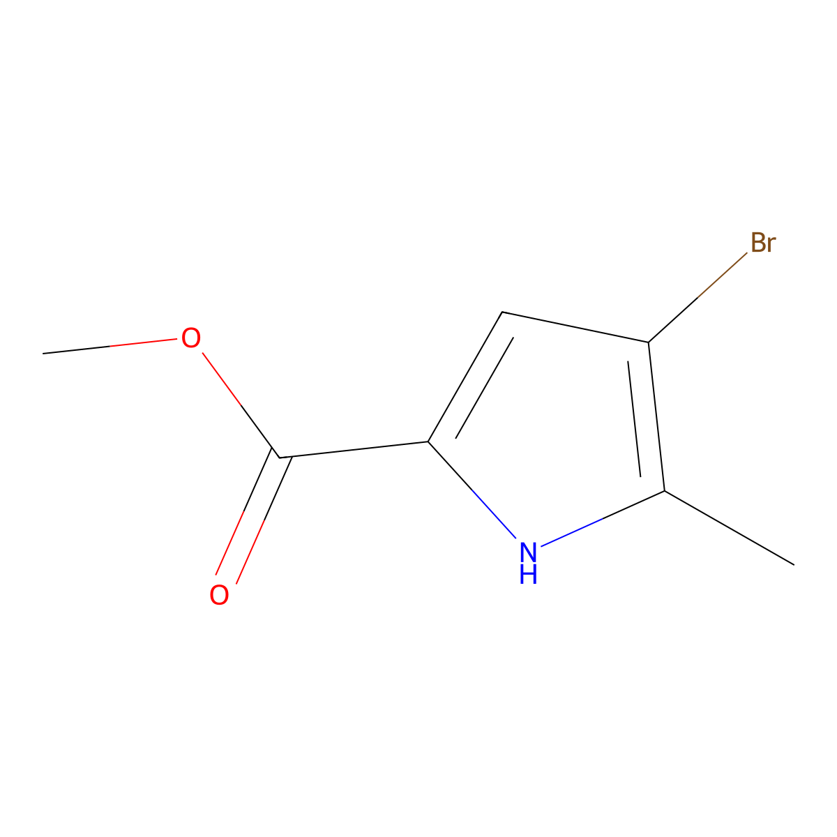 Methyl 4-bromo-5-methyl-1H-pyrrole-2-carboxylate molecular structure, CAS 203207-18-5