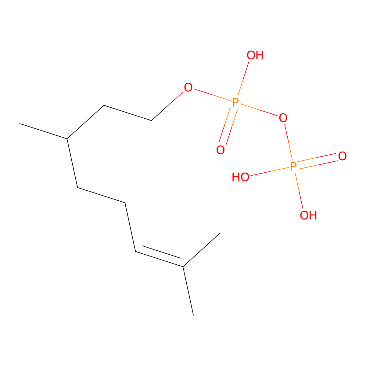 6,7-Dihydrogeranyl pyrophosphate molecular structure, CAS 20321-24-8