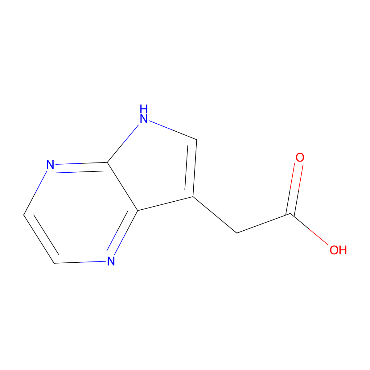 2-(5H-Pyrrolo[2,3-b]pyrazin-7-yl)acetic acid molecular structure, CAS 20322-09-2