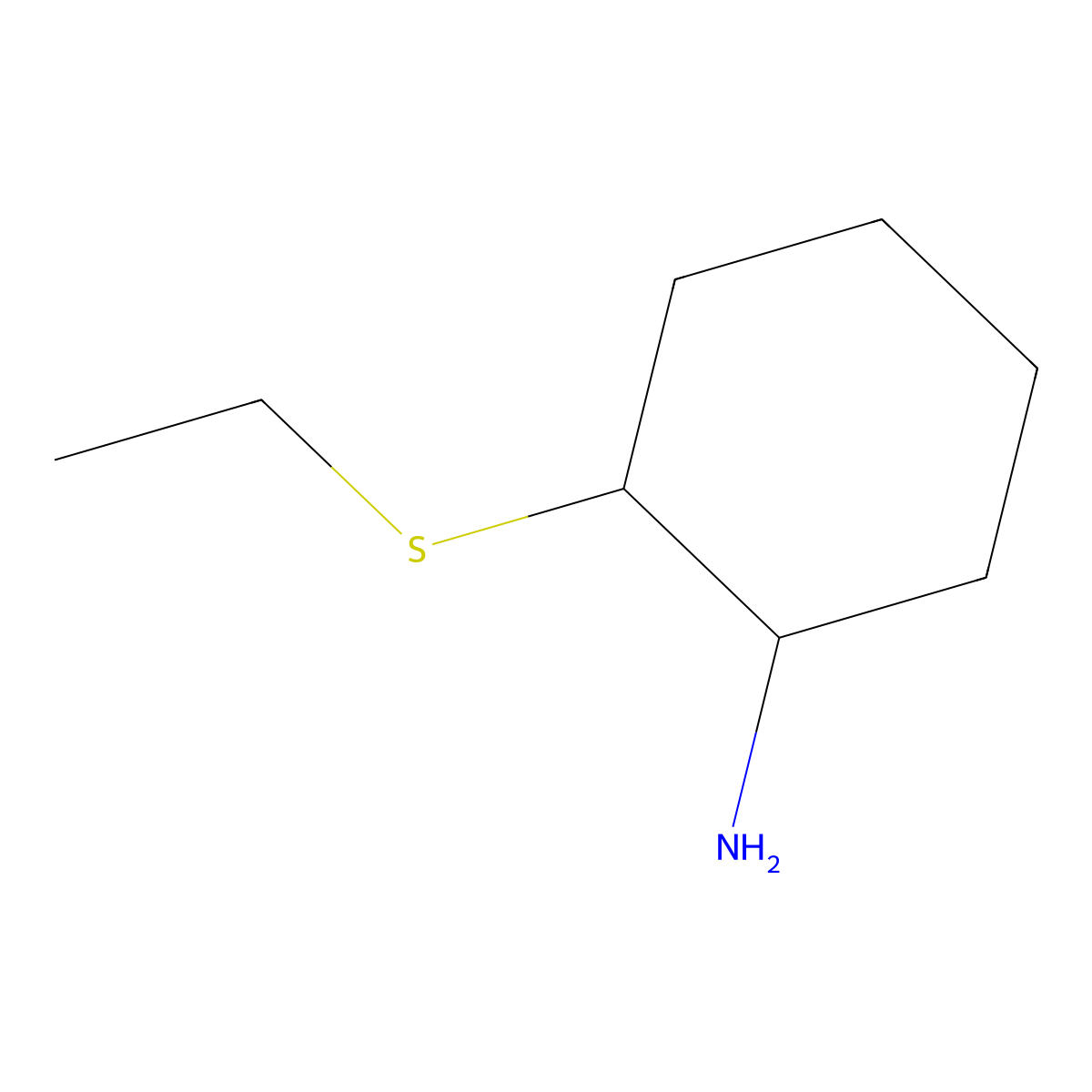 2-(Ethylthio)cyclohexanamine molecular structure, CAS 20322-31-0