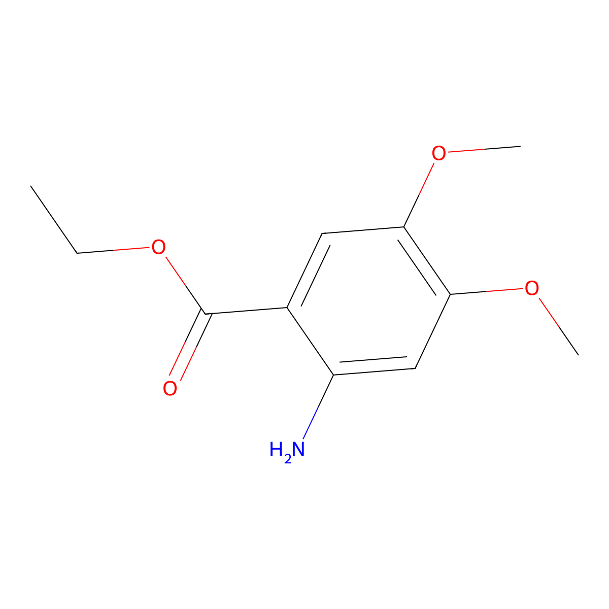 Ethyl 2-amino-4,5-dimethoxybenzoate molecular structure, CAS 20323-74-4