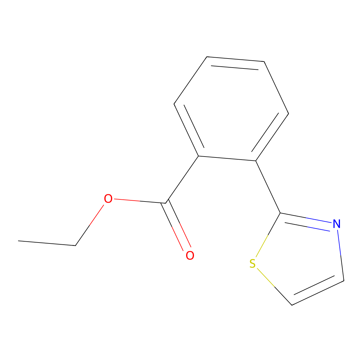 Ethyl 2-(2-thiazolyl)benzoate molecular structure, CAS 2032371-73-4