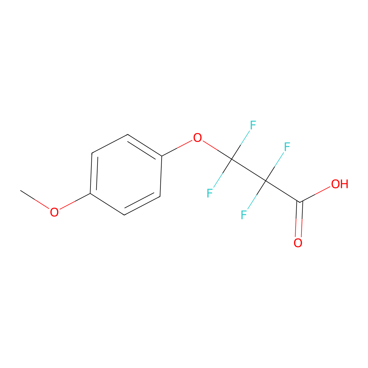 3-(4-Methoxyphenoxy)-2,2,3,3-tetrafluoropropanoic acid molecular structure, CAS 2032375-99-6