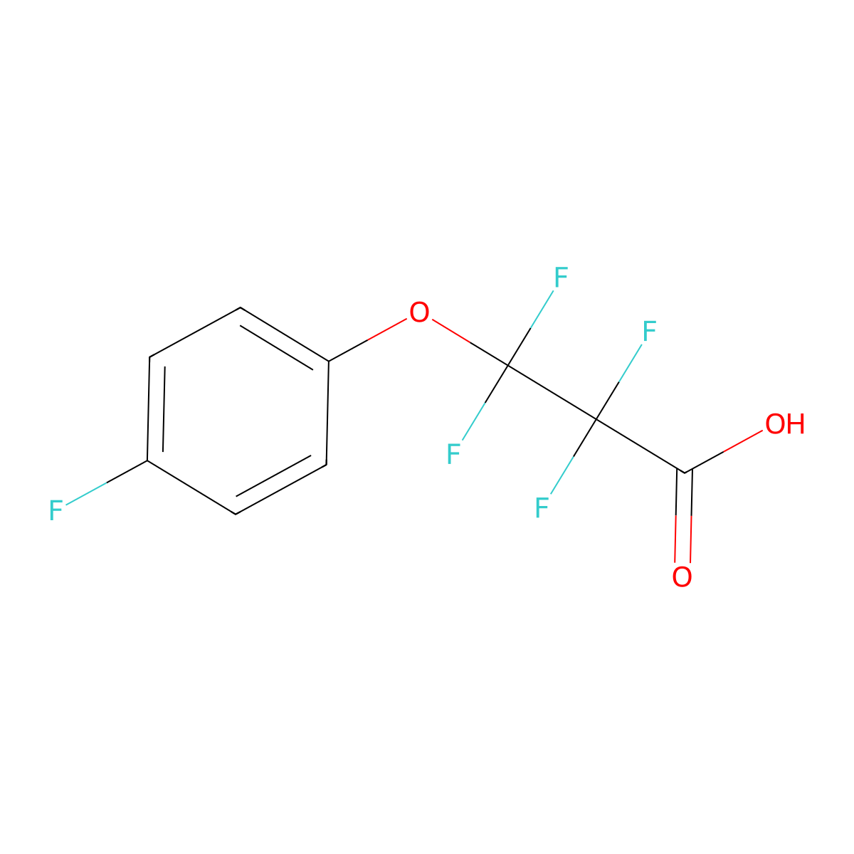 3-(4-Fluorophenoxy)-2,2,3,3-tetrafluoropropanoic acid molecular structure, CAS 2032376-02-4