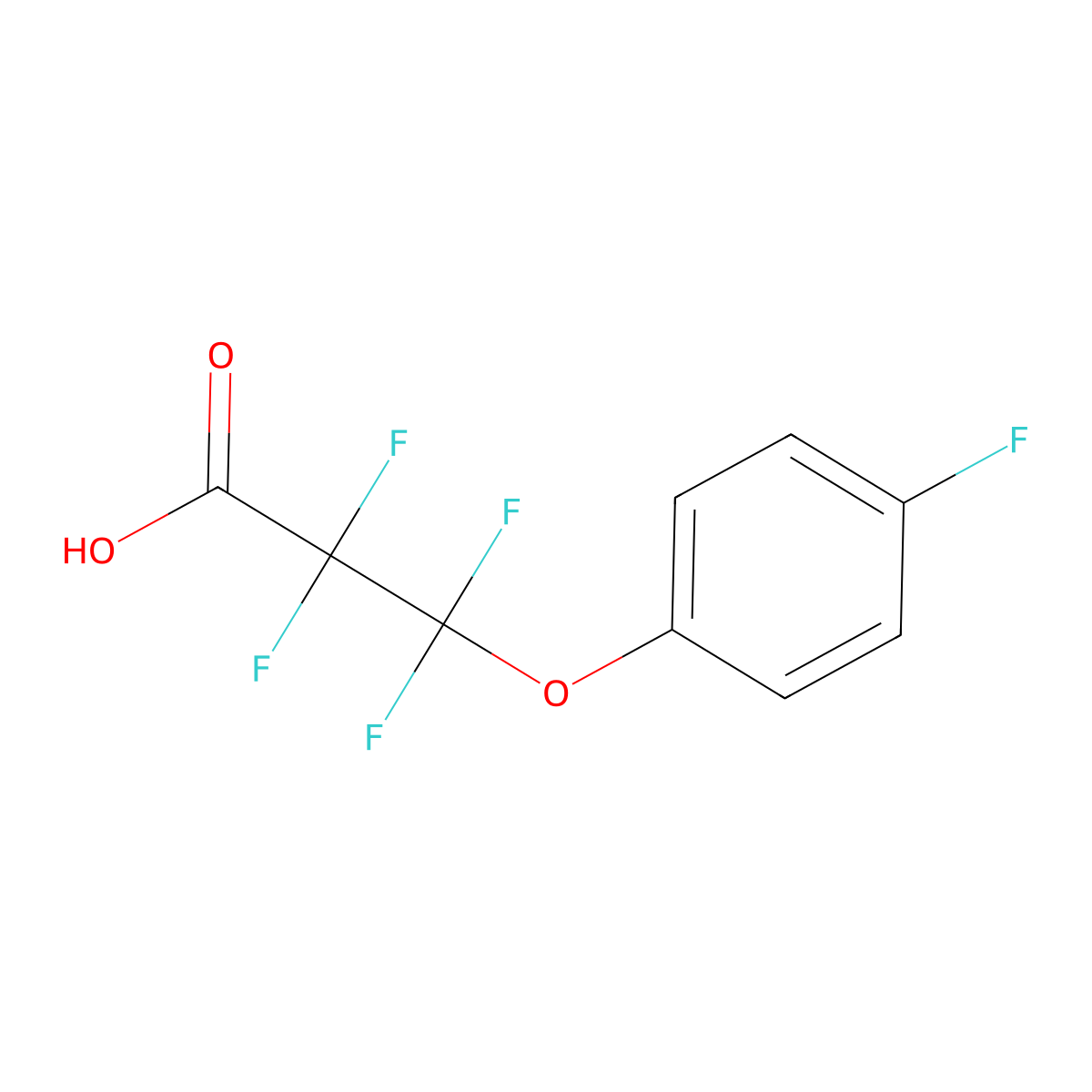 3-(4-Fluorophenoxy)-2,2,3,3-tetrafluoropropanoic acid molecular structure, CAS 2032376-02-4