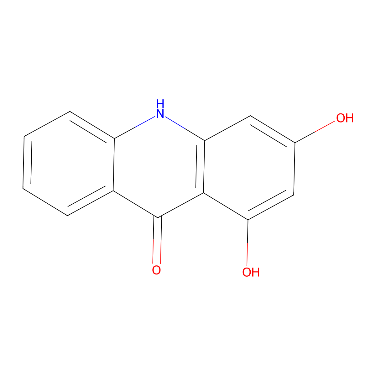 1,3-Dihydroxy-10H-acridin-9-one molecular structure, CAS 20324-10-1
