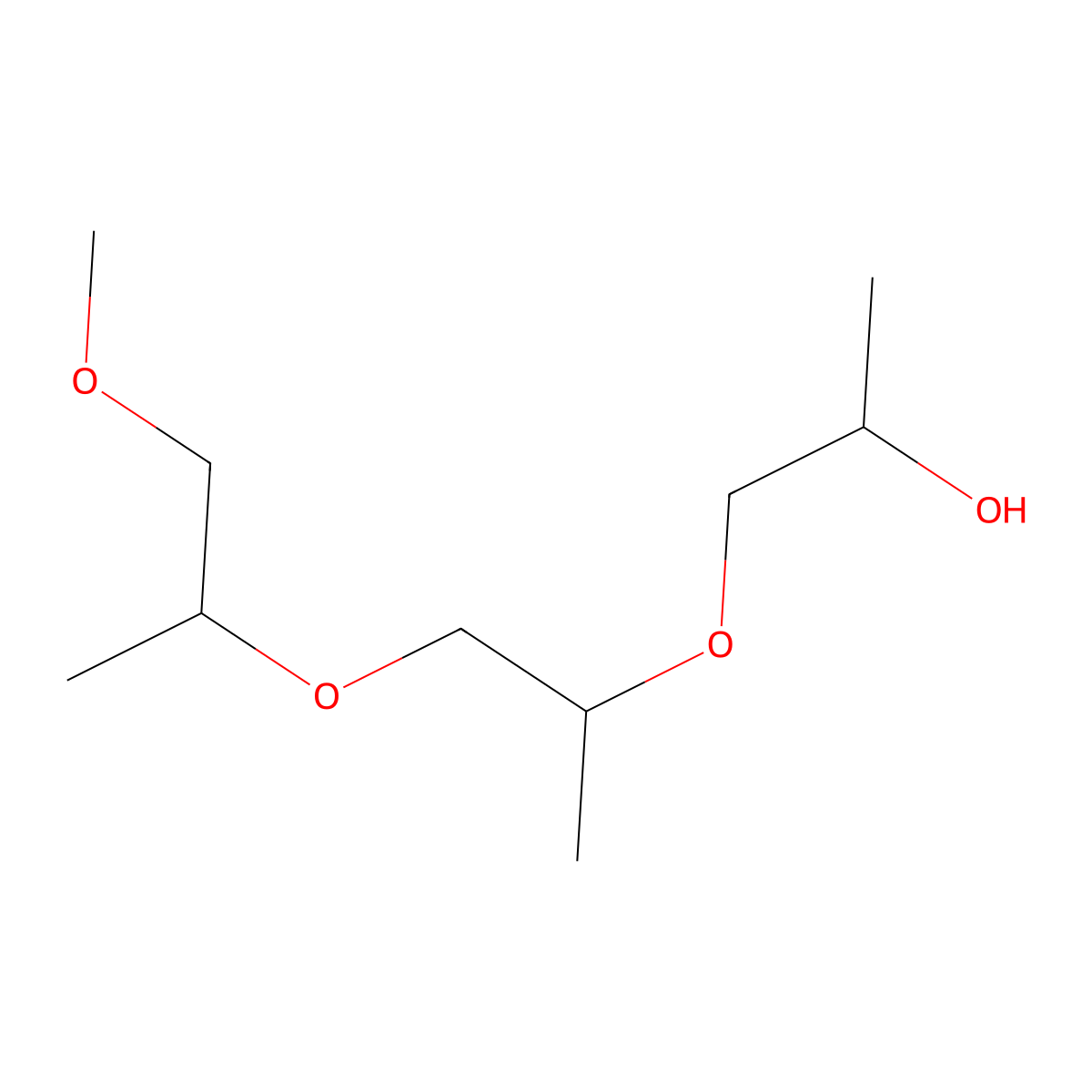 Tripropyleneglycol monomethyl ether molecular structure, CAS 20324-33-8