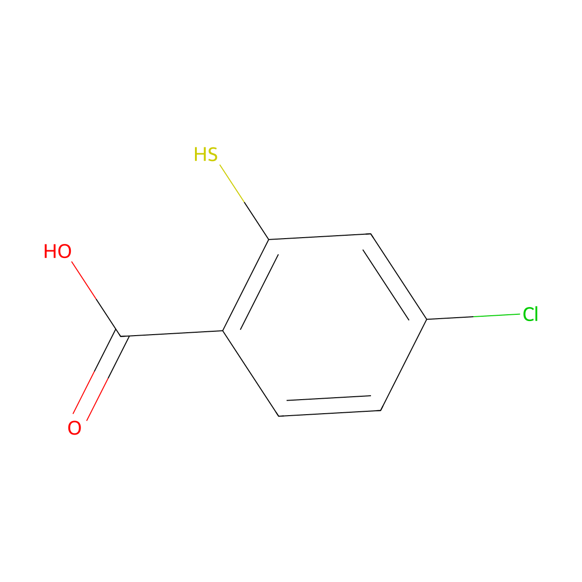 4-Chloro-2-sulfanylbenzoic acid molecular structure, CAS 20324-49-6