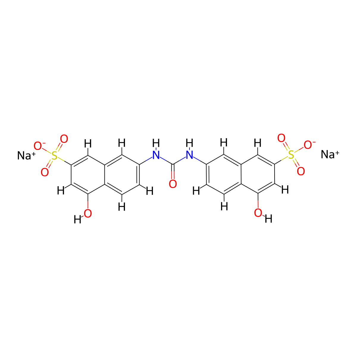 2-Naphthalenesulfonic acid, 7,7'-(carbonyldiimino)bis(4-hydroxy-, sodium salt (1:2) molecular structure, CAS 20324-87-2
