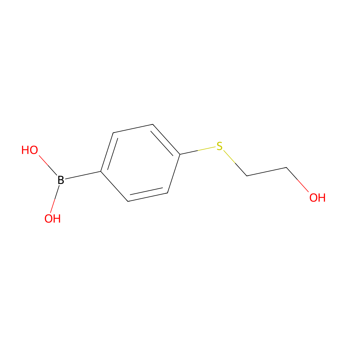 (4-((2-Hydroxyethyl)thio)phenyl)boronic acid molecular structure, CAS 2032409-51-9