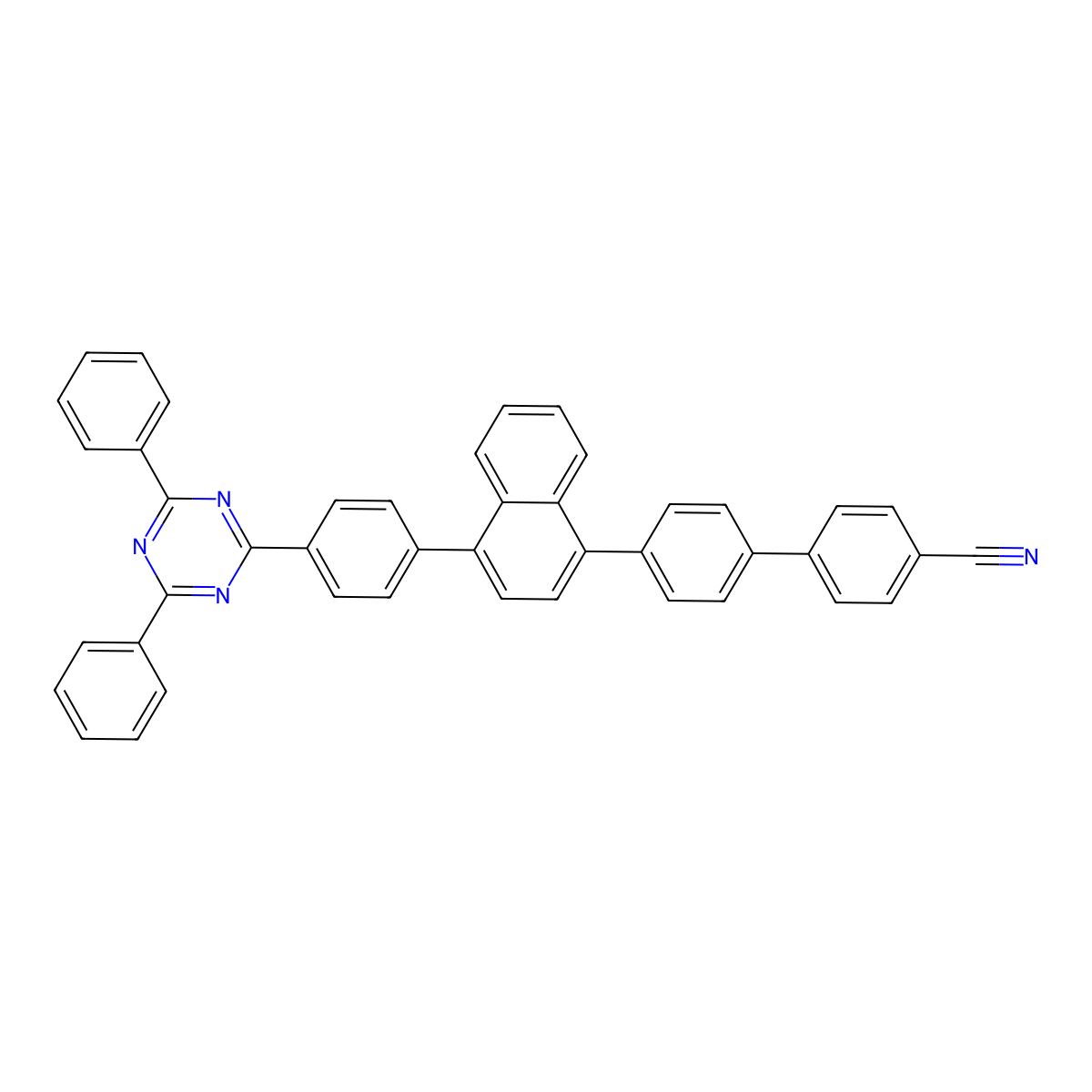 4'-(4-(4-(4,6-Diphenyl-1,3,5-triazin-2-yl)phenyl)naphthalen-1-yl)-[1,1'-biphenyl]-4-carbonitrile molecular structure, CAS 2032421-37-5