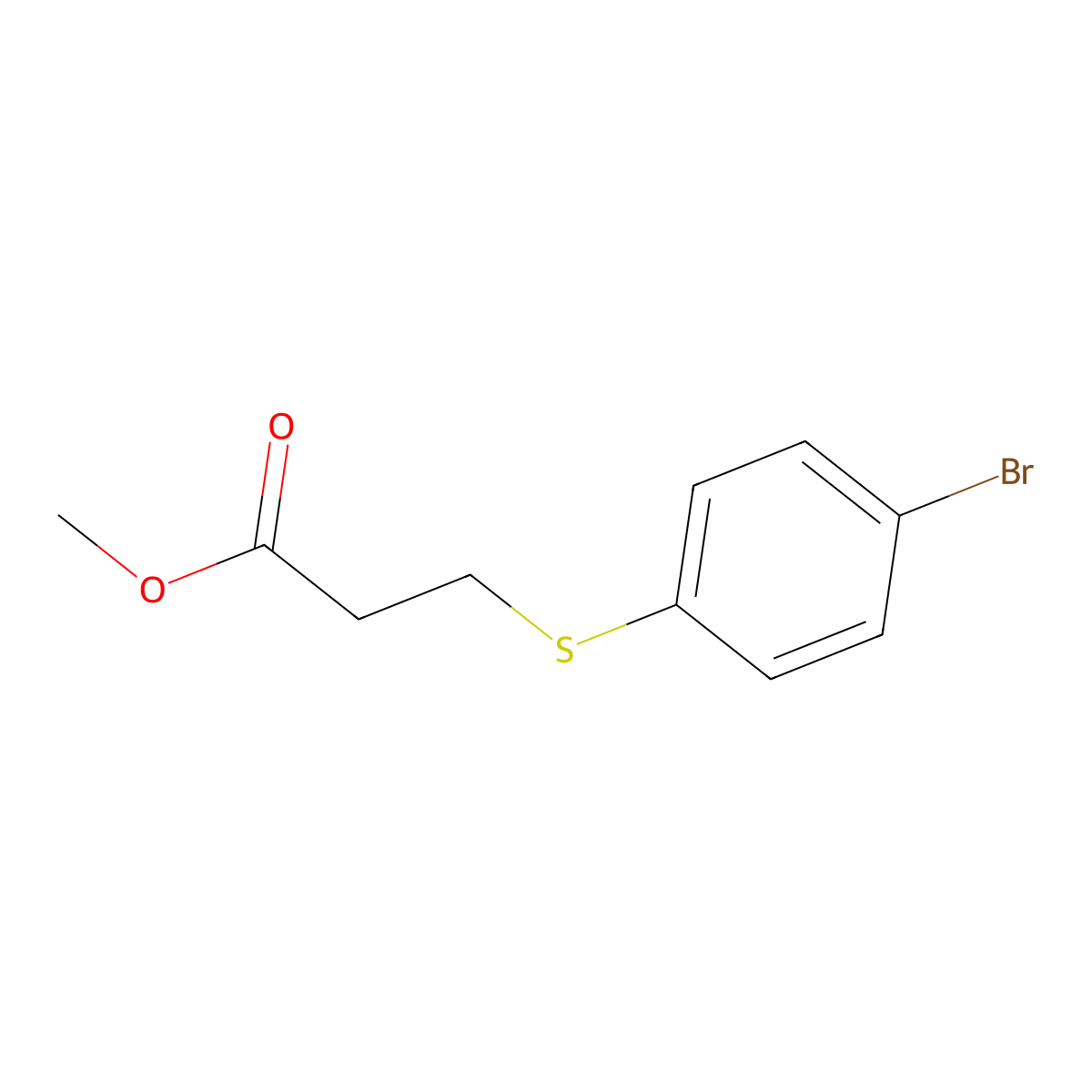 Methyl 3-((4-bromophenyl)thio)propanoate molecular structure, CAS 203247-48-7