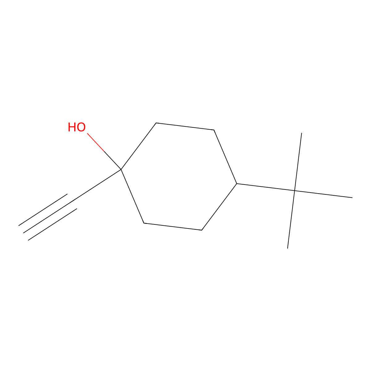 4-(1,1-Dimethylethyl)-1-ethynylcyclohexanol molecular structure, CAS 20325-03-5