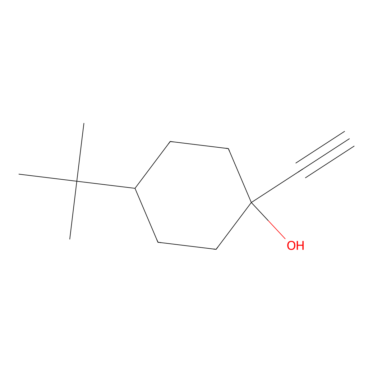 4-(1,1-Dimethylethyl)-1-ethynylcyclohexanol molecular structure, CAS 20325-03-5