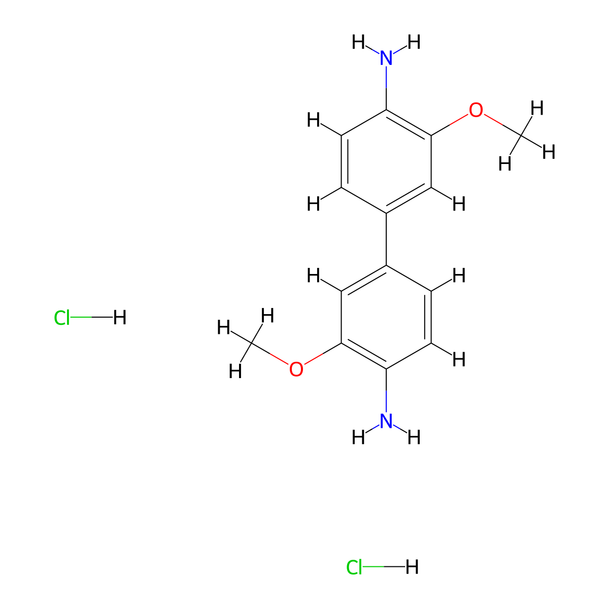 o-Dianisidine dihydrochloride molecular structure, CAS 20325-40-0