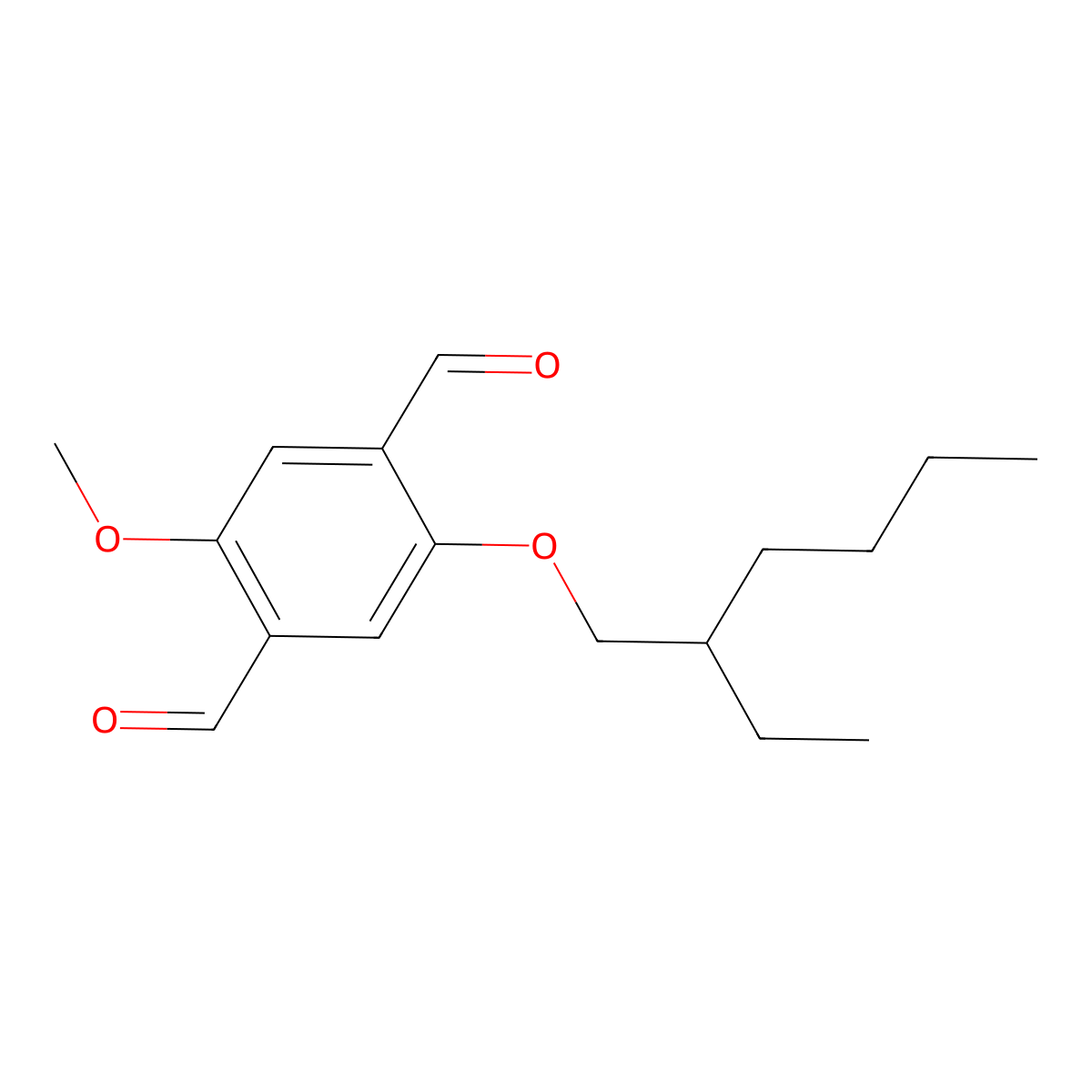 2-((2-Ethylhexyl)oxy)-5-methoxyterephthalaldehyde molecular structure, CAS 203251-22-3