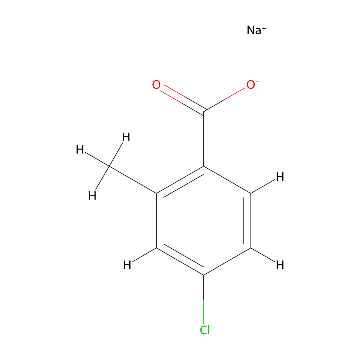 Benzoic acid, 4-chloro-2-methyl-, sodium salt (1:1) molecular structure, CAS 203261-42-1