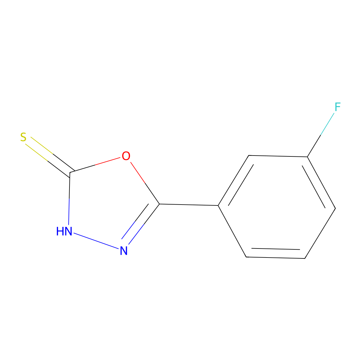 5-(3-Fluorophenyl)-1,3,4-oxadiazole-2-thiol molecular structure, CAS 203268-63-7